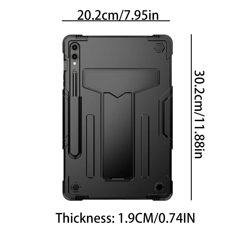 Case for Samsung Tab S9 PLUS /S9 FE+ 12.4 inch, T-shaped bracket, contrasting color design, anti drop and seismic resistance