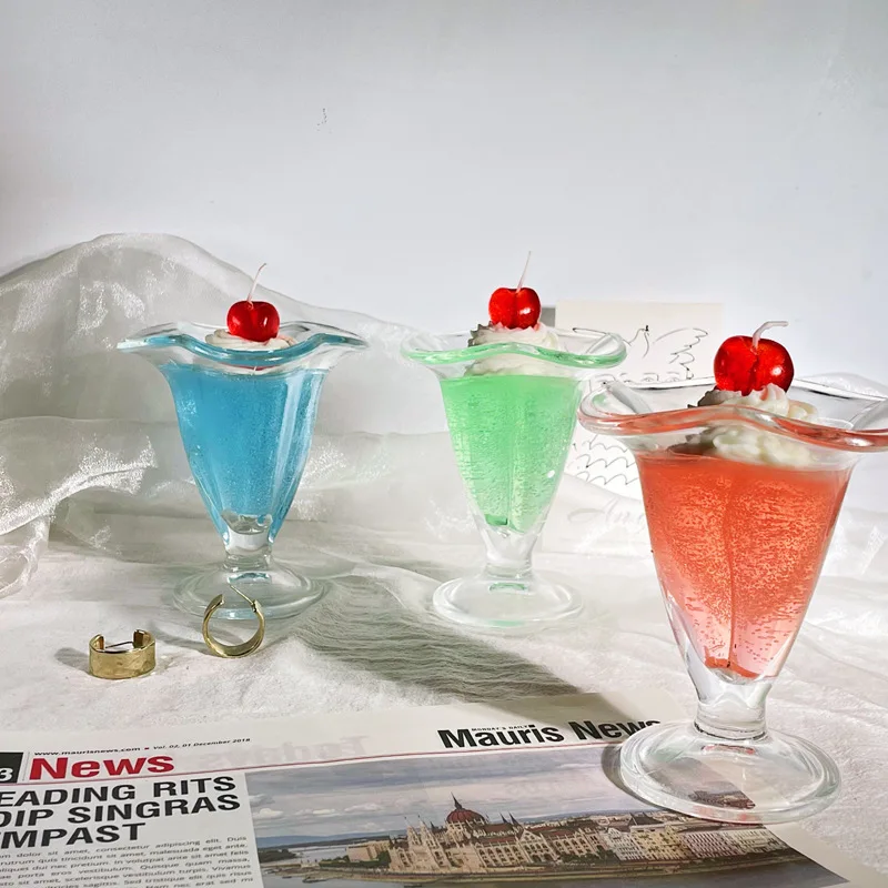 Creative Fruit Juice Jelly Wax Cocktail Aromatherapy Candle Glass Cup Aromatherapy Jelly Candle Summer Gift Bedroom Decoration