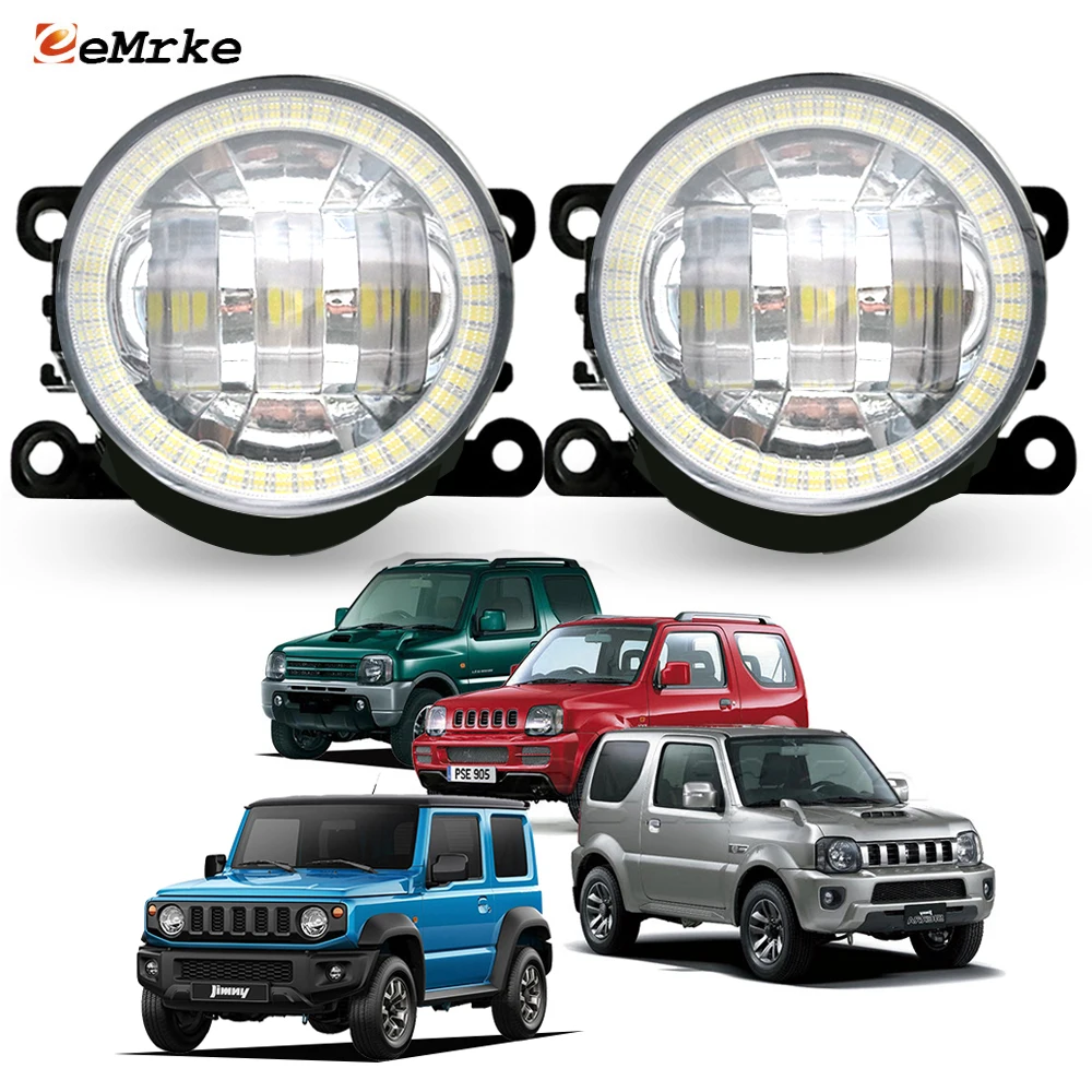 2X LED Fog Lights Assembly H11 Lens for Suzuki Jimny JB64 JB74 FJ/GJ SN JB43 2005-2023 Led Head Lamp Daylight DRL Angel Eyes