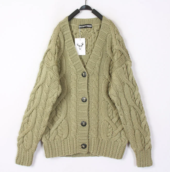 

Винтажный осенне-зимний вязаный шерстяной свитер ручной работы с V-образным вырезом, длинными рукавами, открытым кардиганом, узором «бобы», ажурный, уютный, теплый, женский.