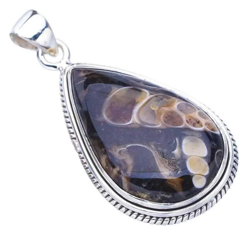 

StarGems® Natural Turritella Handmade 925 Sterling Silver Pendant 1.75" F5107