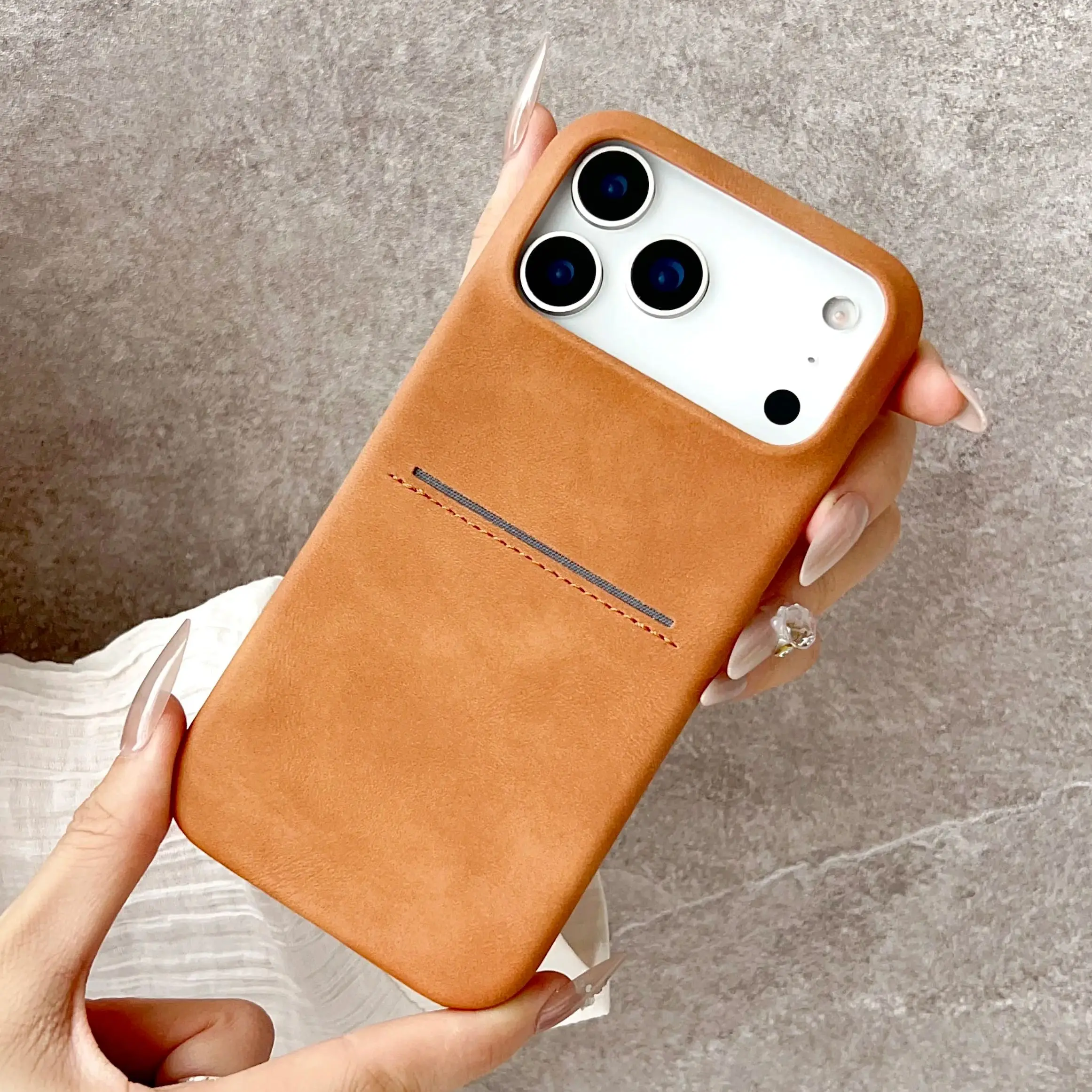 

Роскошный мягкий кожаный чехол-вставка из овчины для iPhone 17, Air 16, 15 Plus, 14, 13, 12 Pro Max, противоударный матовый деловой чехол
