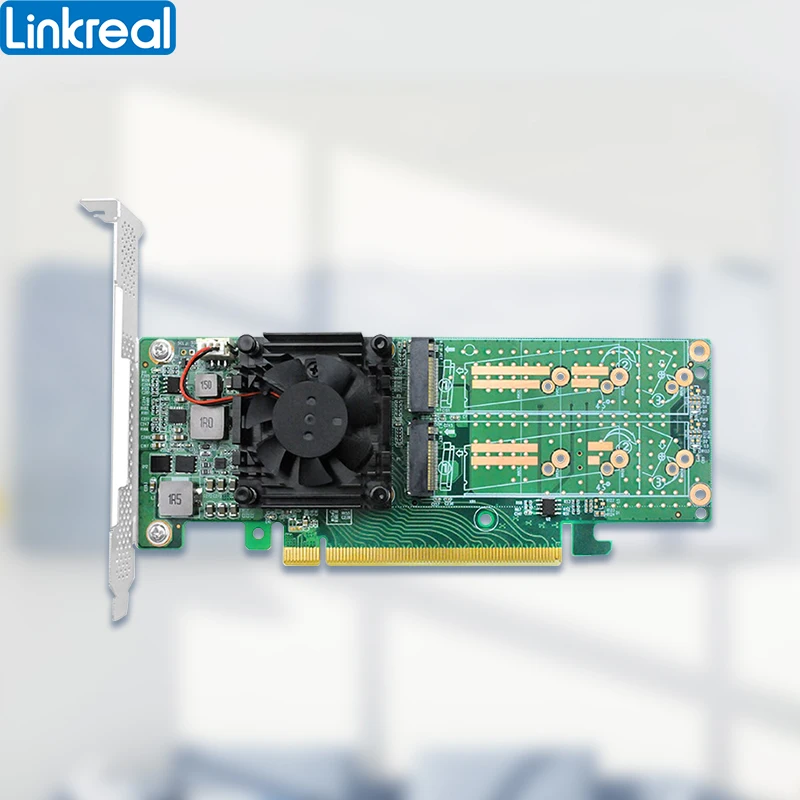 Imagem -05 - Linkreal Pcie 3.0 X16 para Quad M.2 Nvme Placa Adaptadora para Ssd