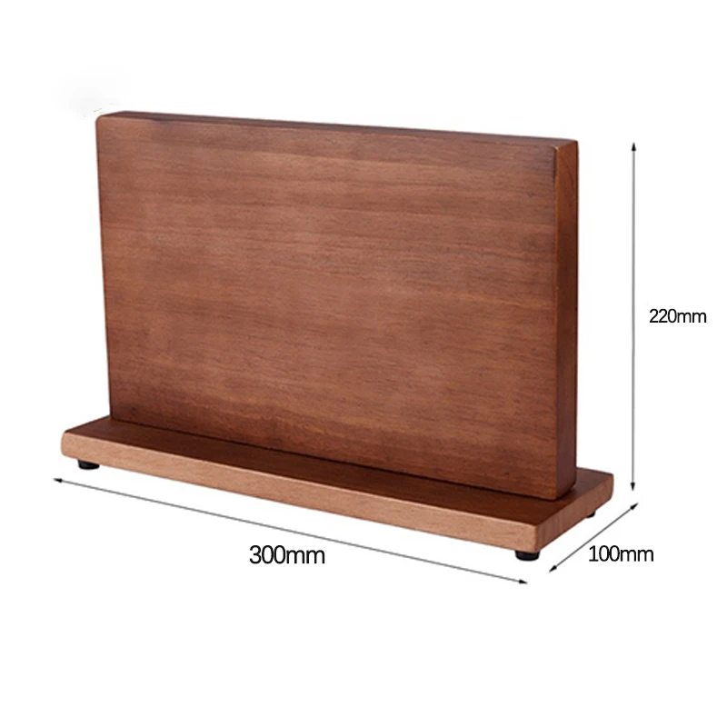 

Double-Sided Rubberwood Magnetic Knife Holder for Kitchen Wall Storage, Space-Saving Magnetic Board Organizer with Knife Block