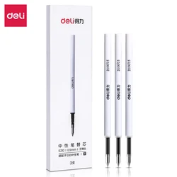 3PCS/BOX Deli S210 0.5mm Bullet Head Neutral Pen Core Gel Pen Refill Black Color 99mm Pen Refill Fit Deli S99 Gel Pen