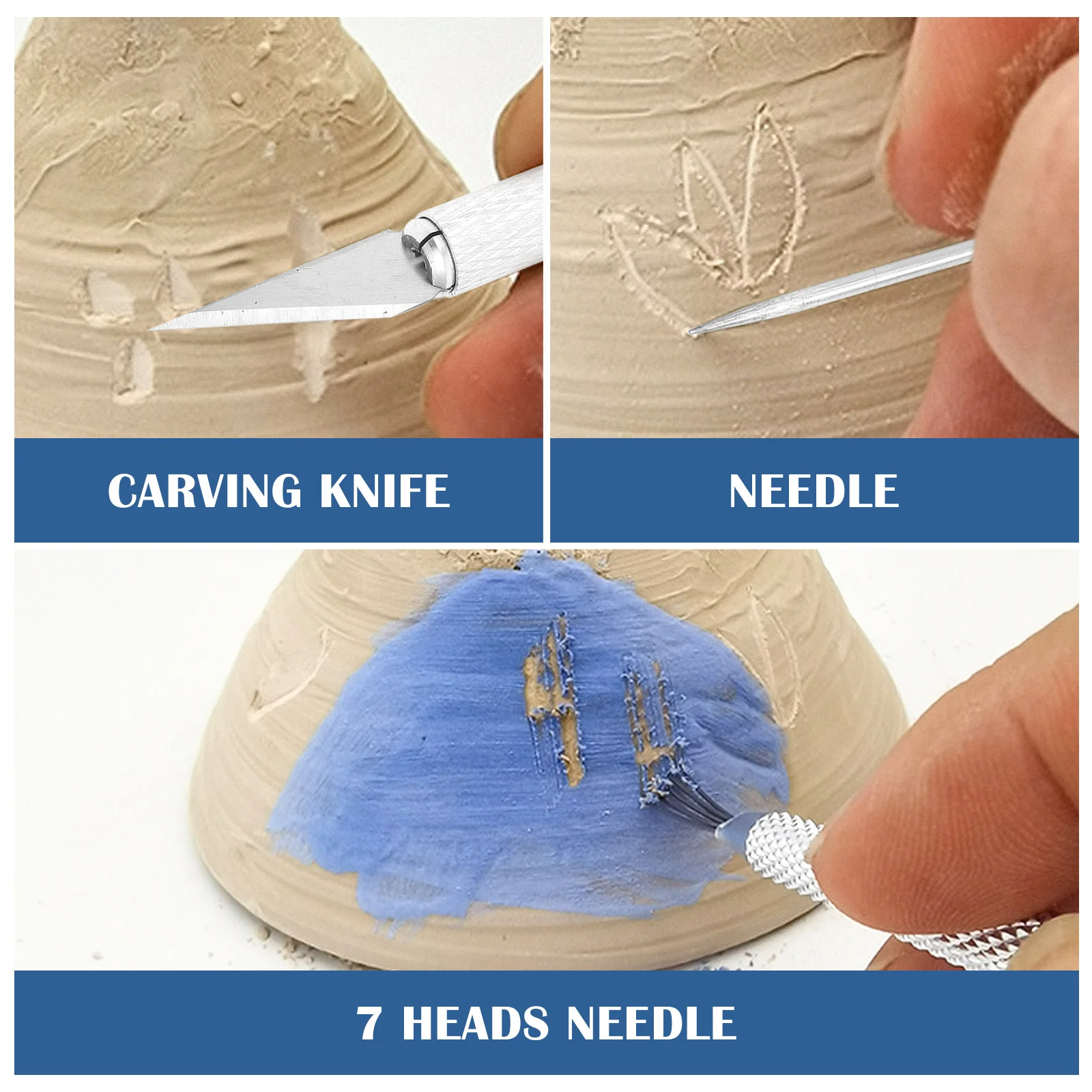 

5 Pcs Needle Clay Tool Ceramic Sculpting Tools for Detailing Pottery Carving Modeling Stainless Steel