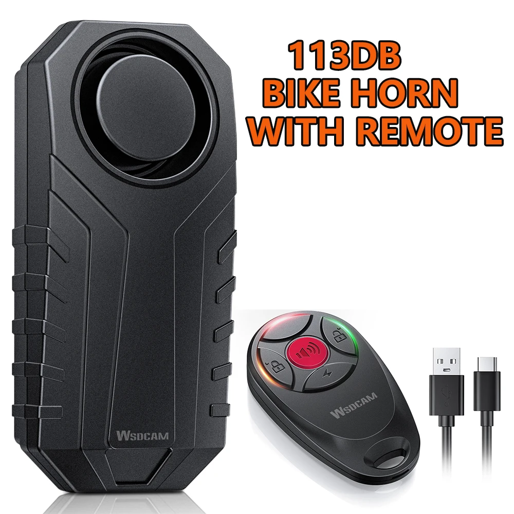 

113dB Bicycle Vibration Alarm Motorcycle Alarm Anti-theft USB Rechargeable 7Level sensitivity Bicycle Burglar Alarm