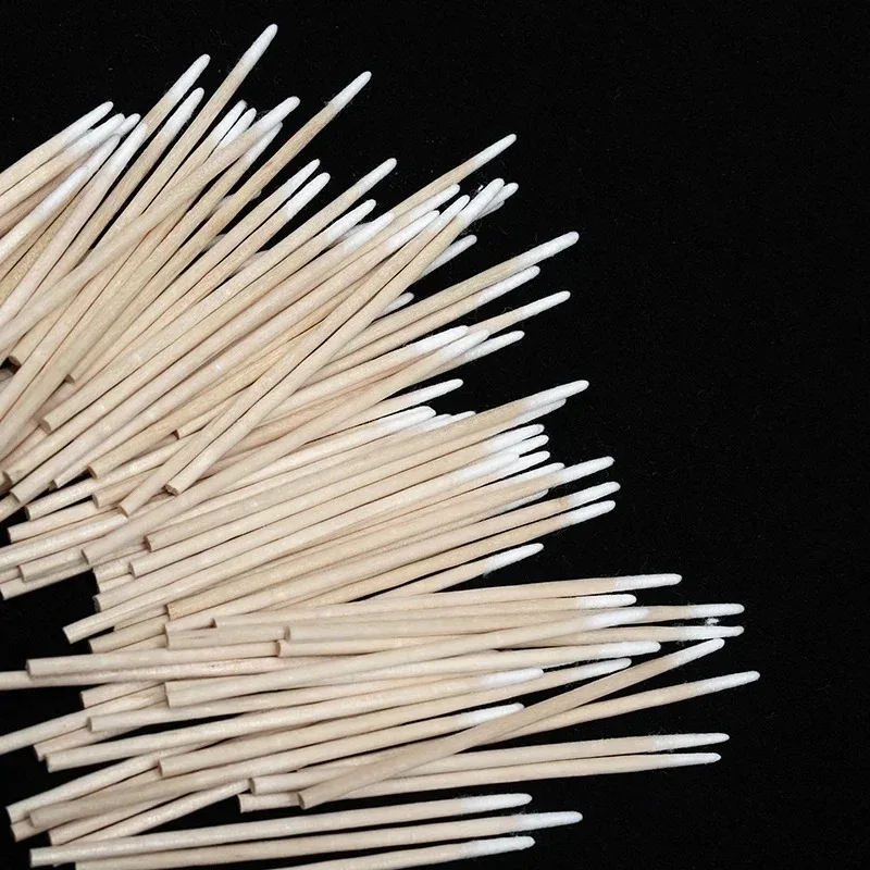 

50-1000 Wooden Cotton Head Polish Remover Art Tool Nails Wood Cotton Swab Clean Sticks NailManicure Corrector Nail Polish Tool