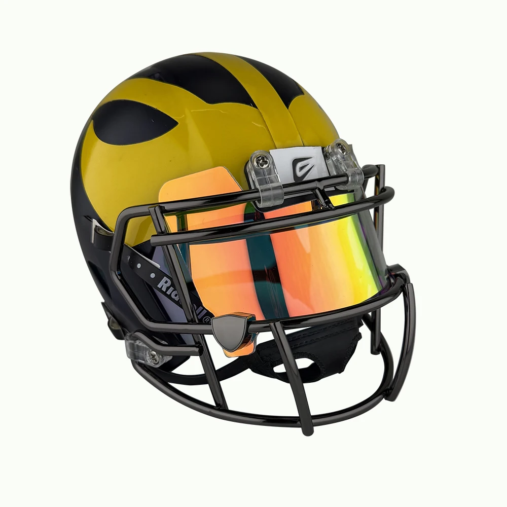 Mini Football Helmet Visors with Clips Chrome Rugby Mirror Small Football Visors for Collection