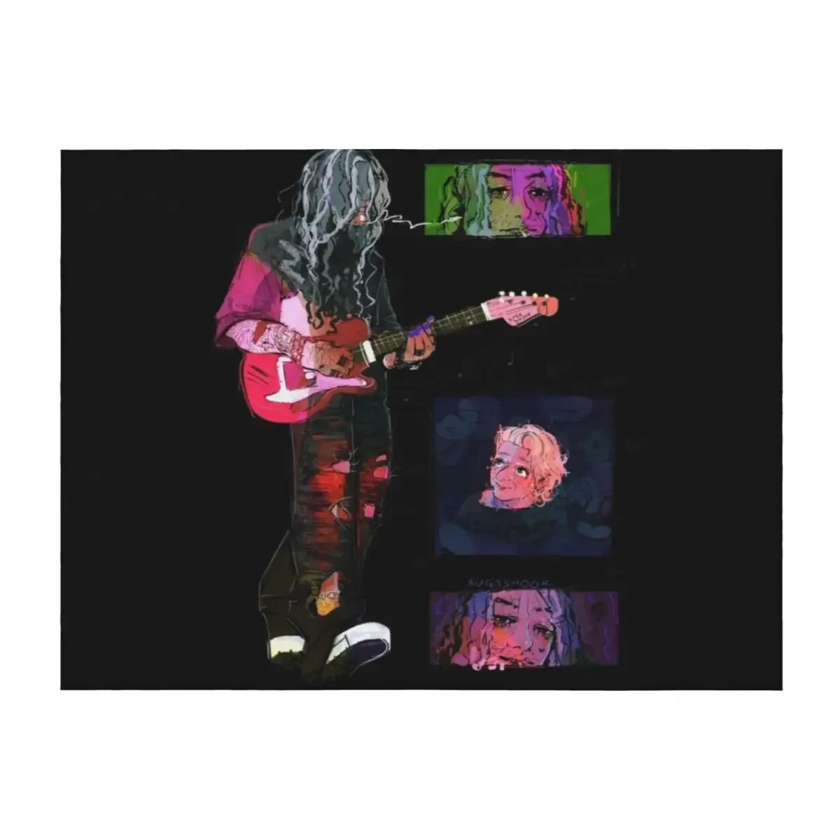 

Одеяло Rockstar Ed, гигантский диван-кровать, плед, манга для декоративных одеял для диванов