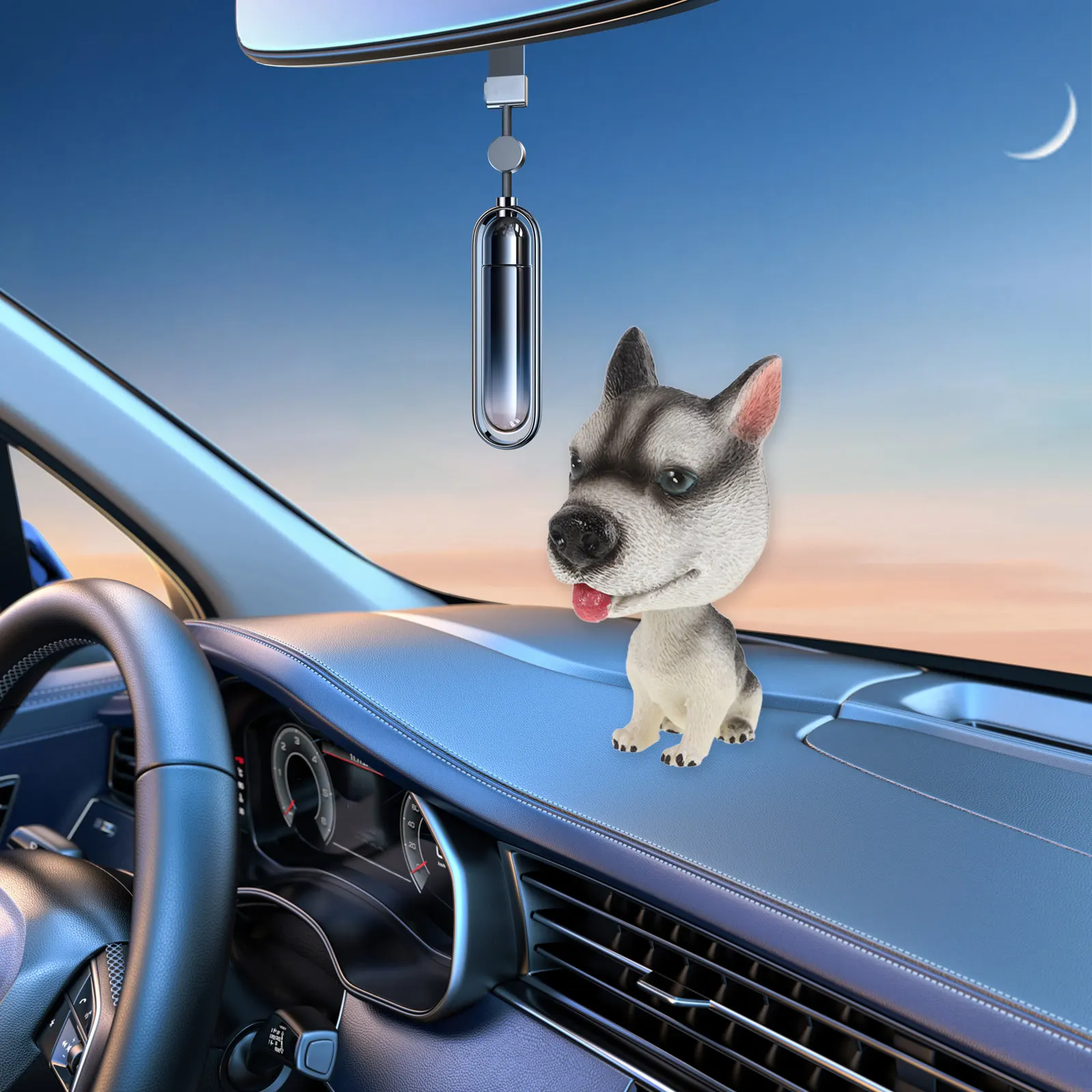 

Cartoon Dog Head Shaking Car Ornament Resin Bobbing Head Dog Dashboard Decor Cute Car Accessories Interior Decoration