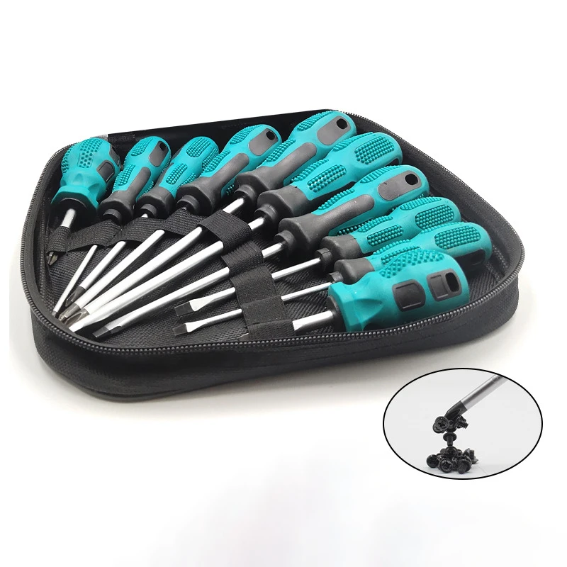 

10 PCS Screwdriver Set Phillips Slotted Non-Slip Handle Magnetism Driver Household Multi-Function Repair Tool Kit Hand Tools