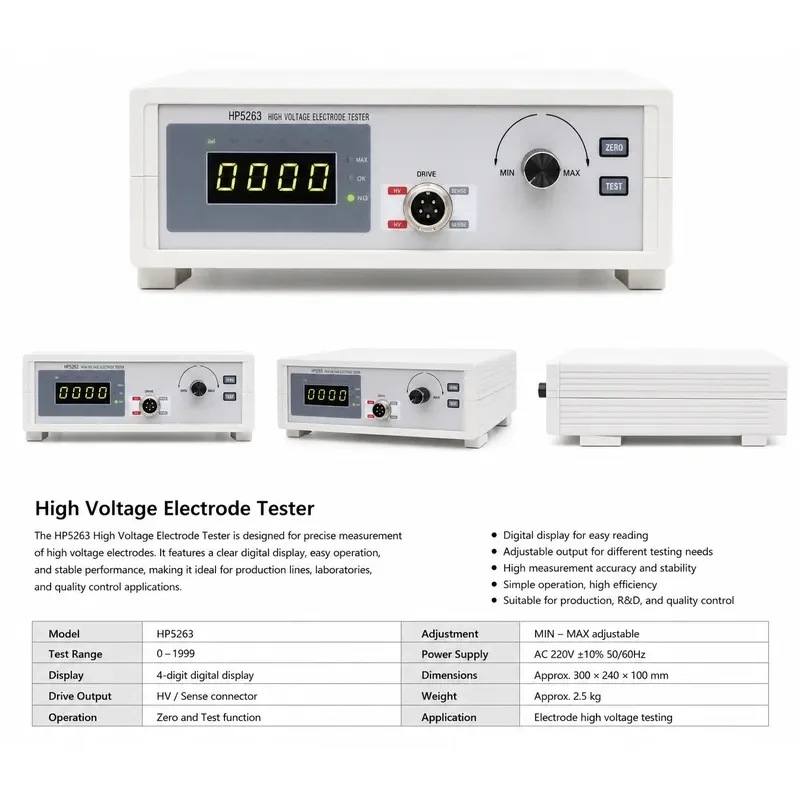 Four Point Probe Sheet Resistivity Meter Coating Film Wafer Square Resistance Testing Precision Instrument HPS2523