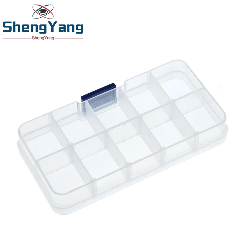 10 Grid canbe remove transparent plastic small box kit storage box jewelry jewelry box electronic components parts finishing box image 3