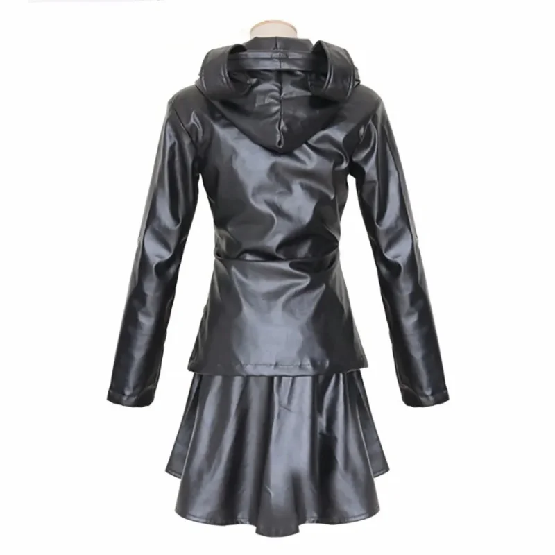 Anime Tokyo Ghoul Touka Kirishima cosplay costume full set uniform PU leather black dress hoodie women Halloween fighting dress