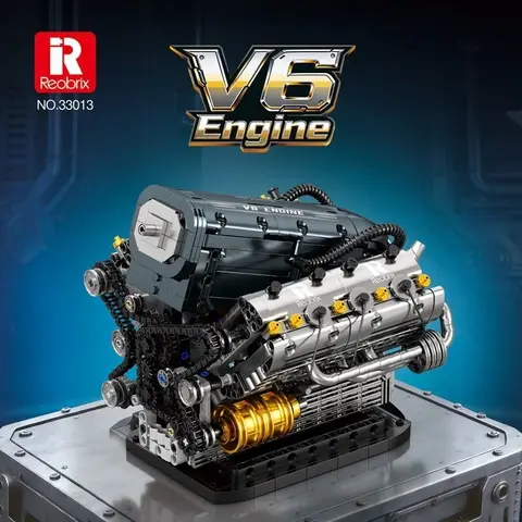 Brand new 1268 PCS MOC V6 engine assembly kit, DIY mechanical work model, collectible gifts for all ages
