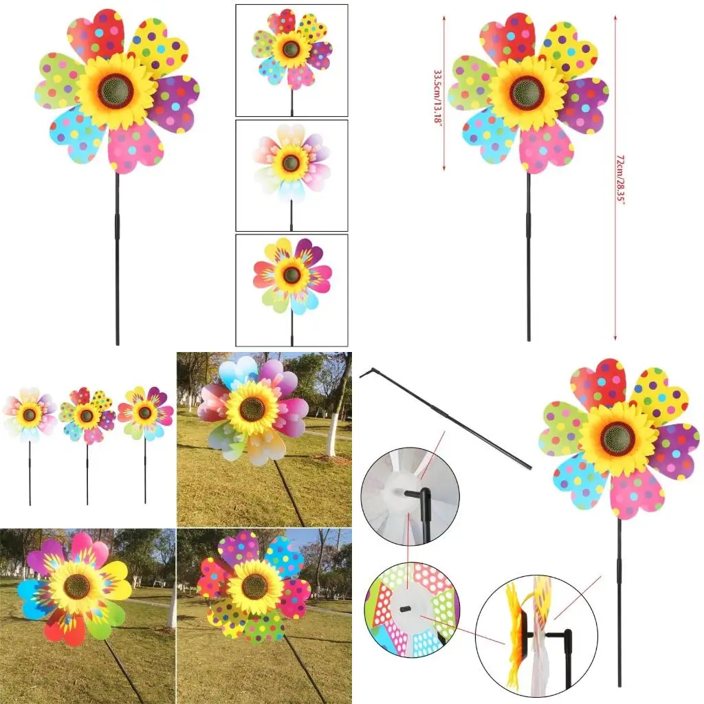 3D Colorful Spinner Windmill Gardening Baby Gifts Decorative Garden Stakes for Home Festival Baby Shower Party Decor high