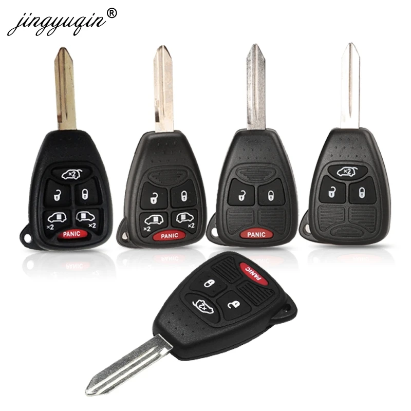 jingyuqin 3/4/5/6 Button Remote Fob Car Key Case Shell For Dodge Dakota Durango Charger Jeep Grand Cherokee Chrysler 300 Town