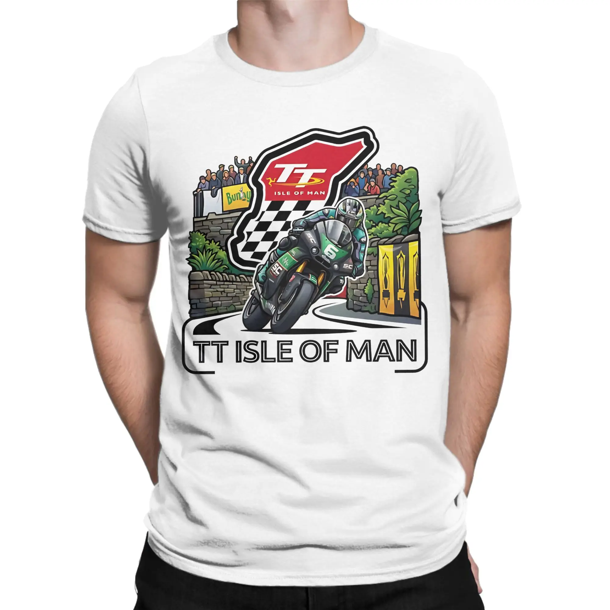 Harajuku T Shirt Motorcycle Sport Isle of Man TT Races 100% Cotton T-Shirts Cool Tee Shirt for Couple Summer Short Sleeve Tees