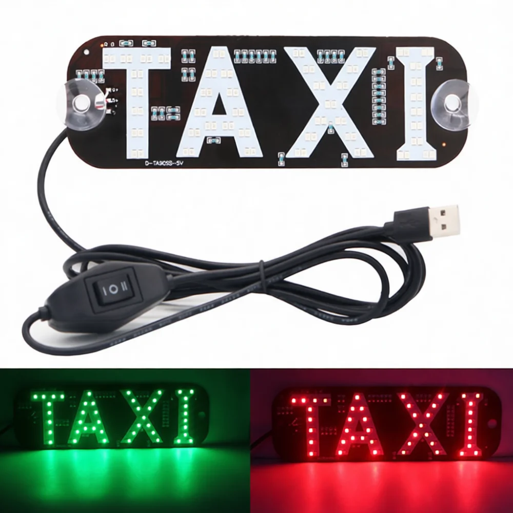 Taxi Roof Sign Light LED Indicator Lamp For Rideshare Drivers 12V Car Taxi Cab Top Signage With Switch Bright Lighting
