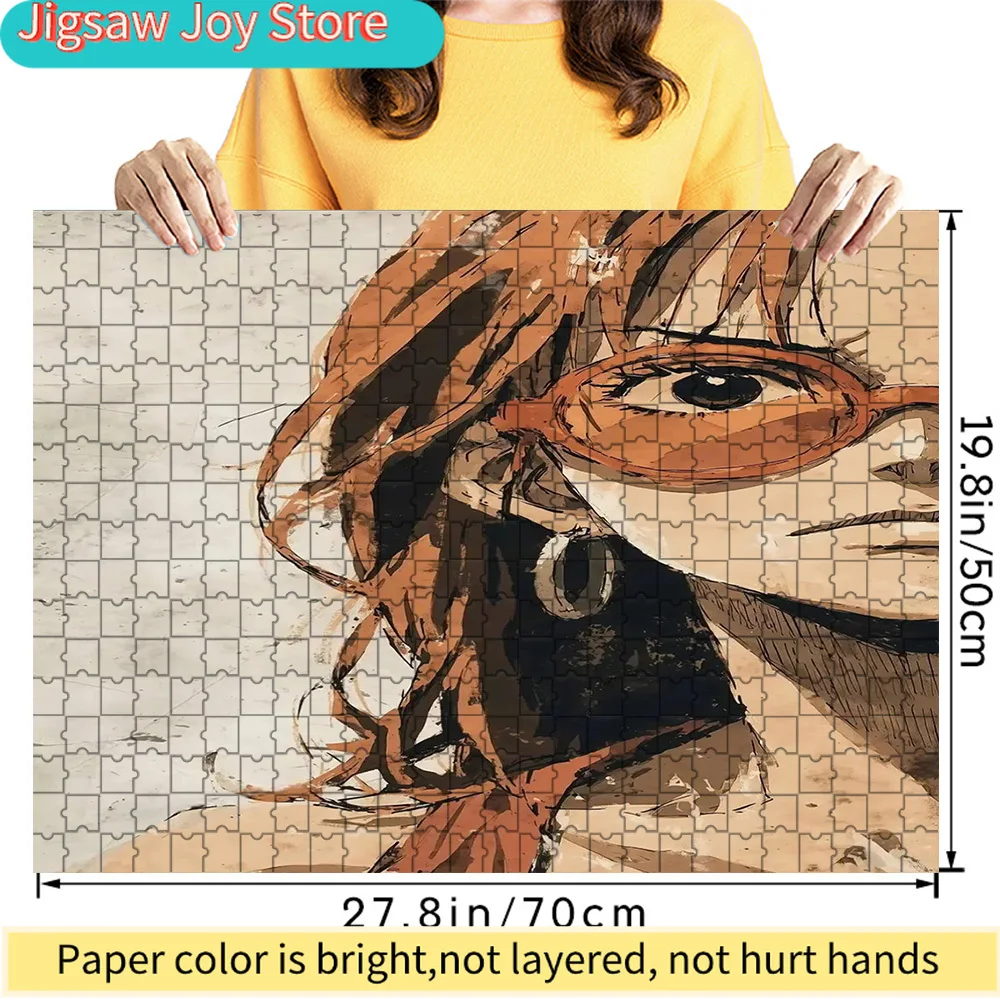 

Premium Paper Jigsaw Puzzle One Piece Nami Retro Orange Sunglasses Close-up Anime Art High Quality Cardboard Puzzle for Family E