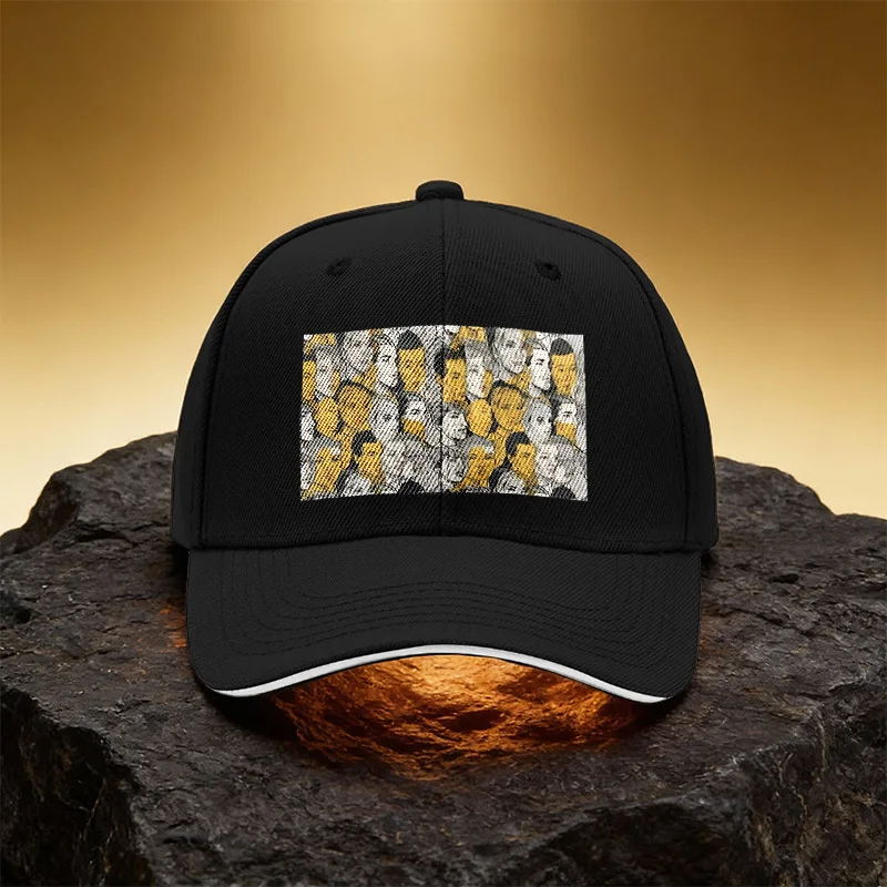 Graffiti Abstract Figure Trendy Hat, Unisex Printed Baseball Cap Sandwich Duckbill Cap Sports Hat, Suitable for Daily Commuting