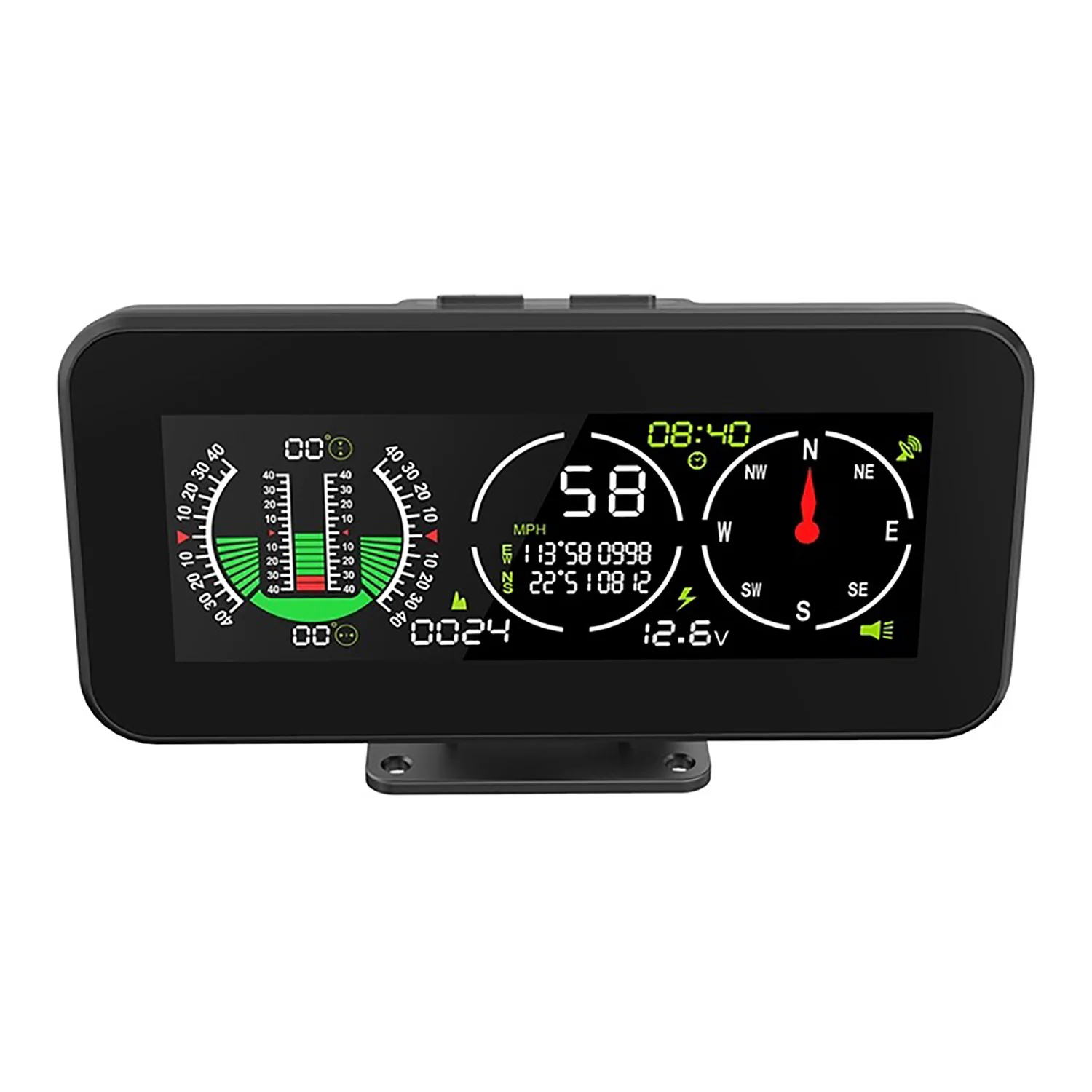 M60 Car Compass Inclinometer Speedometer GPS Speed Slope Digital Tilt Meter Auto Off Road Accessories