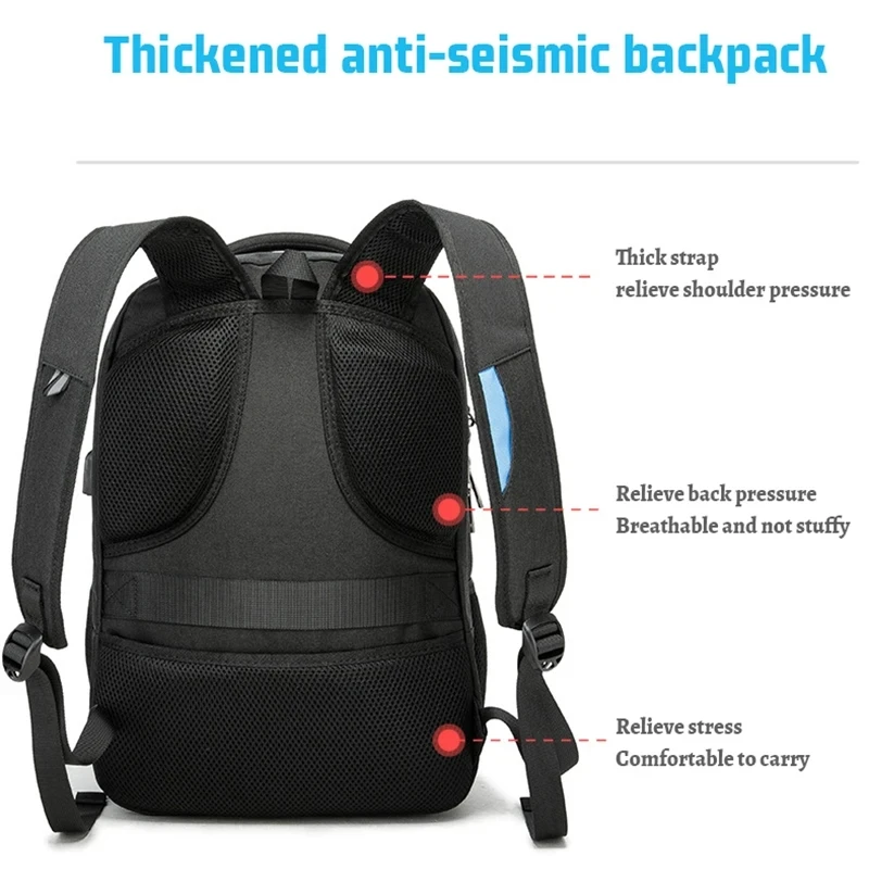 Business-Rucksack für Männer 15,6 Zoll USB-Gebühr Reise Notebook Laptop Rucksäcke Mode Schule Rucksack für Männer