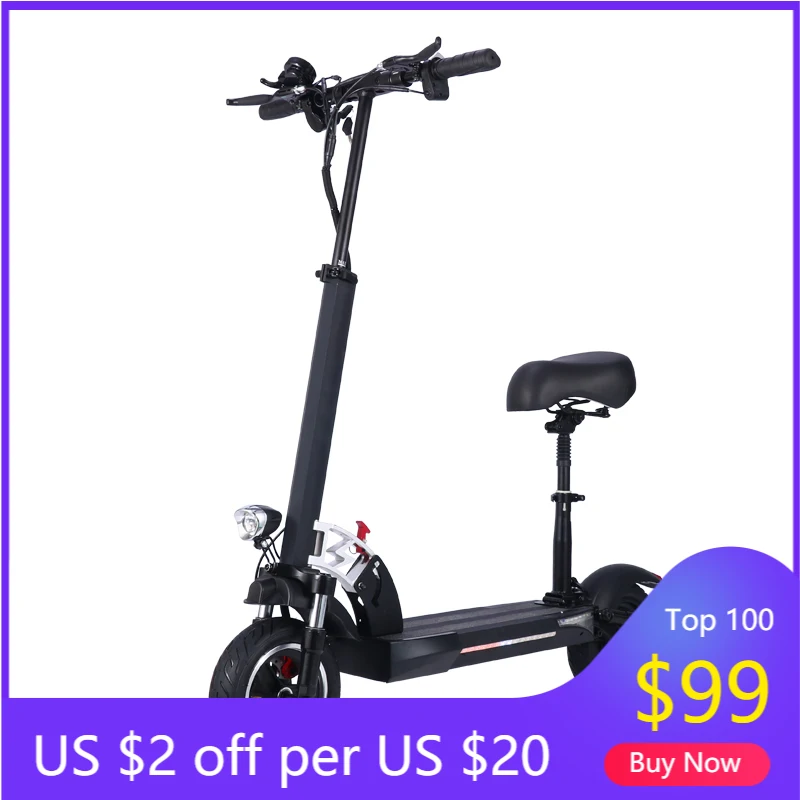 

STLF Linksports 500W/800W 48V Two Wheel 10 Inch Kick Scooter With Seat Double Brakes Suspension E Scooter Adult Electric Scooter