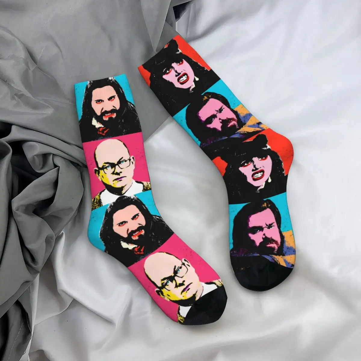 Unisex Vampire Warhol Socks Cotton Funny Happy Unique Socks Hip Hop Merch Middle TubeStockings Suprise Gift Idea