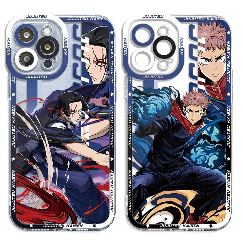 Anime Jujutsu Kaisen Phone Case For iPhone 15 14 13 12 11 Pro Max X XR XS MAX SE20 8 7 Plus Mini Satoru Gojo Itadori Yuji