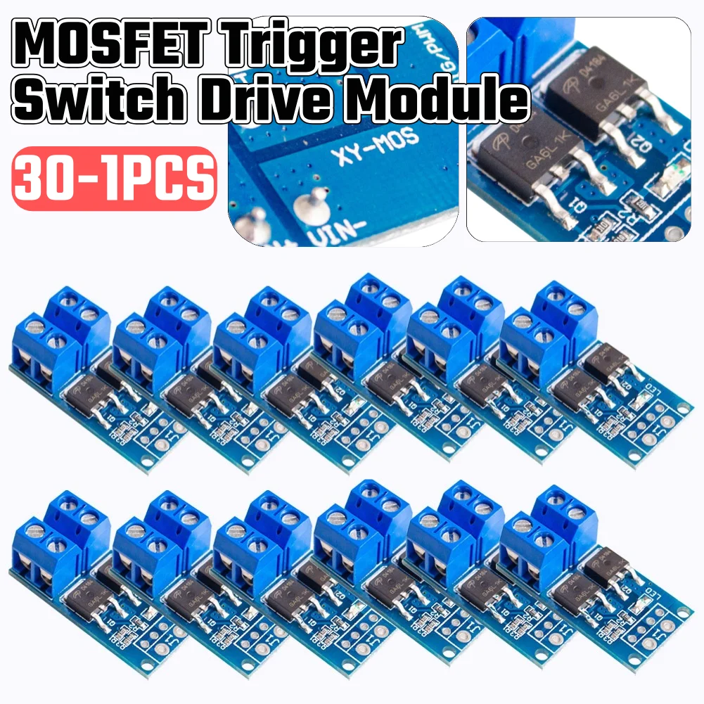 30-1 Uds DC 5V-36V PWM controlador de velocidad del Motor MOSFET 15A/30A módulo de interruptor MOSFET de alta potencia para Control LED/Motor/bomba 0-20KHz