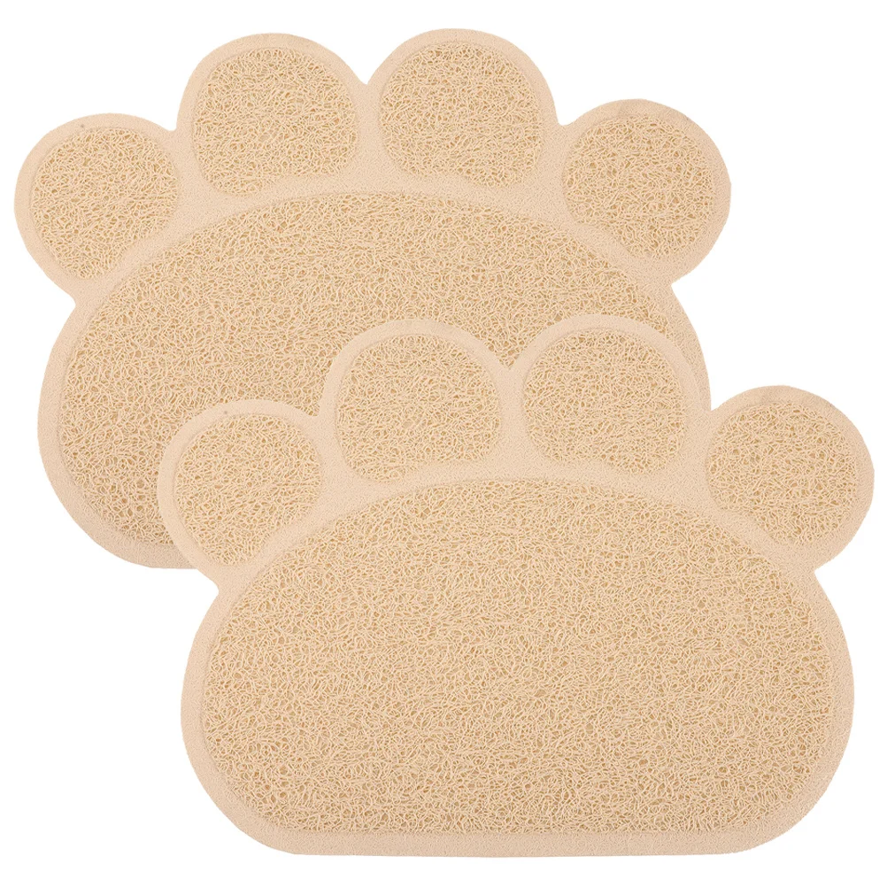 

2pcs Cat Litter Mat Thick Pvc Pet Feeding Mat Non-Skid Water-Resistant Kitten Litter Mats For Indoor Home Use Pet Supplies