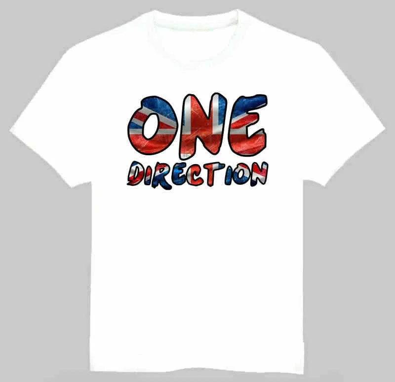 T-shirt One Direction T-shirt con combinazione unidirezionale, bande europee e americane, t-shirt trendy T-shirt 1D