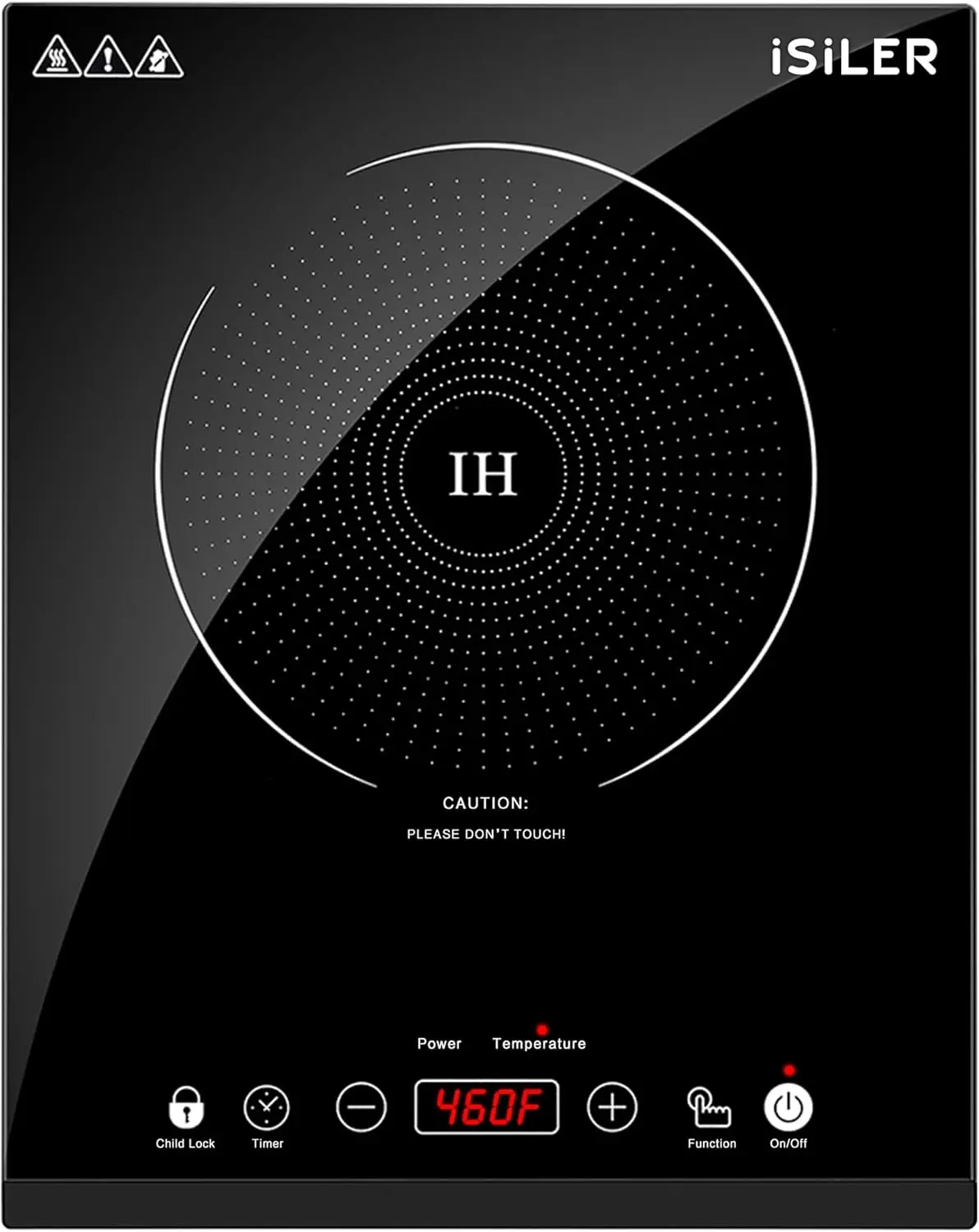 

1800W Induction Cooktop with Sensor Touch, 9 Power Levels & Timer, Portable for Stainless Steel Cookware