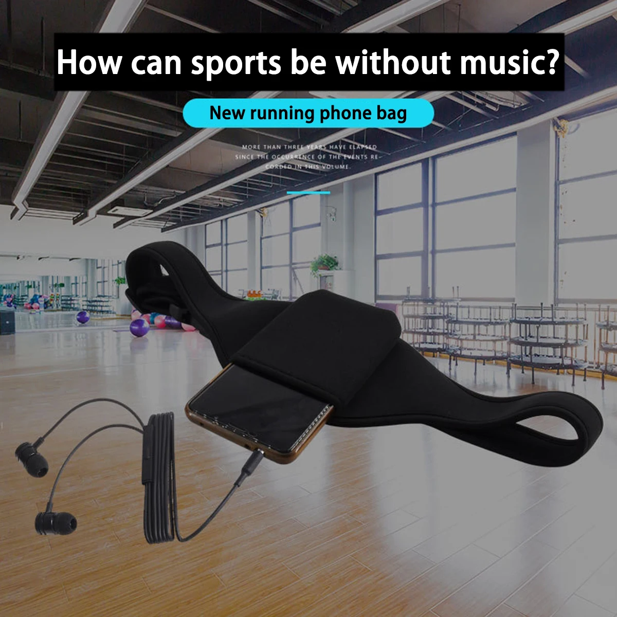 Zwart duikmateriaal Outdoor Running Fitness heuptas, microfoontasbeugel, opbergtas voor mobiele telefoon, 1 heuptas