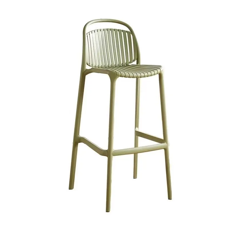 Nordic designer bar chairs, modern simple home stackable plastic bar chairs, bar outdoor high stools