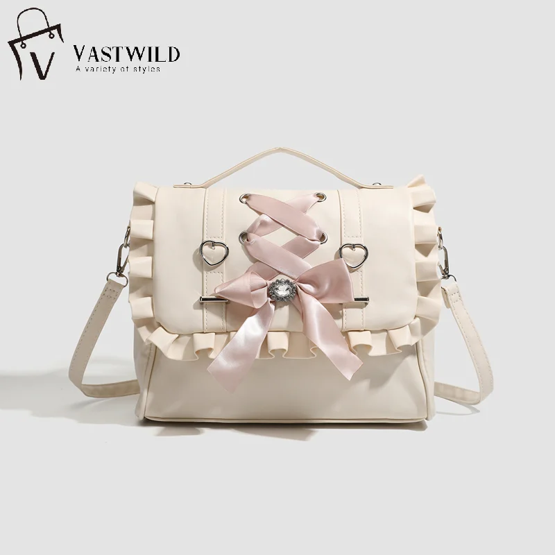 

Женский рюкзак в стиле Лолиты с бантом, сумка через плечо, двойная сумка на одно плечо, квадратный рюкзак на молнии