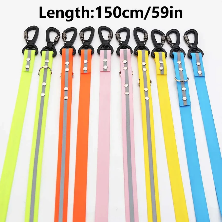 PVC Waterproof Dog Rope Reflective Dog Safety Leash High Strength Locking Alloy Hook Buckle Soft Double-ended Pet Dog Chain