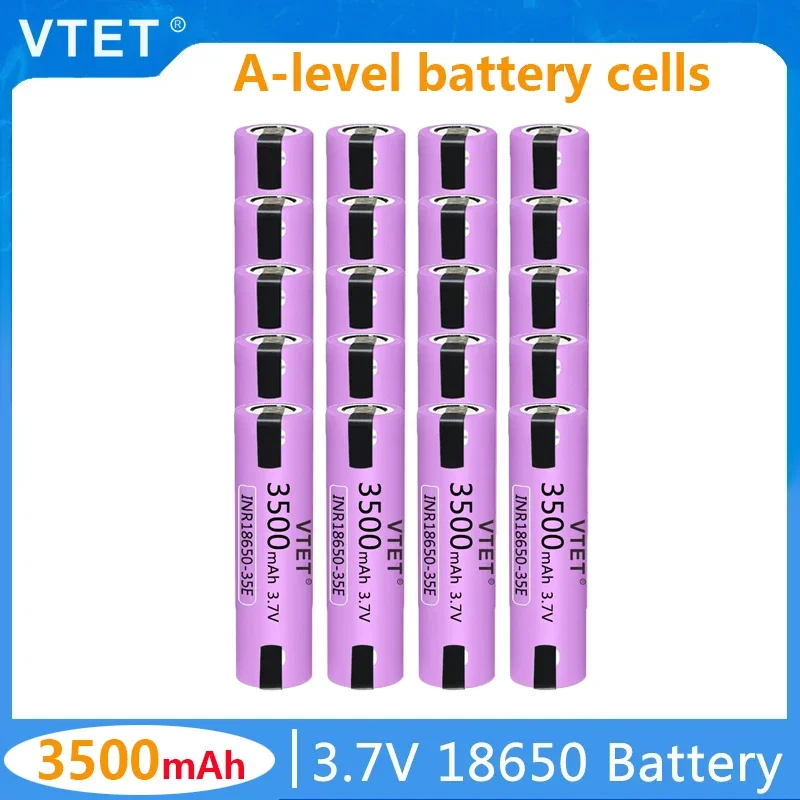 VTET 2024 nowy 35E 18650 3500mah wysokiej mocy ładowania ładowania akumulatora wysokiej mocy, 30a wysoki prąd + DIY nikiel