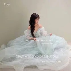 XPAY-elegante vestido de fiesta de boda con cuello en V para mujer, traje de noche con tirantes finos, color verde menta, ideal para sesión de fotos al aire libre