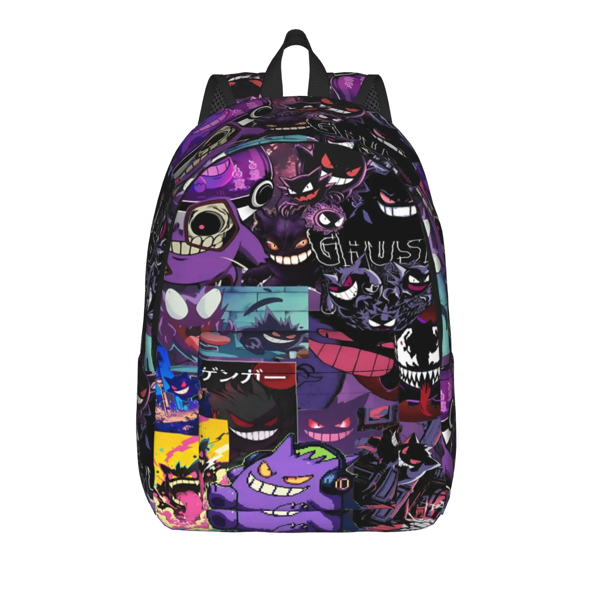 Fashion Pokemon Halloween Gengar Backpack  Mochilas Daily Office Work Zipper Closure Rucksack