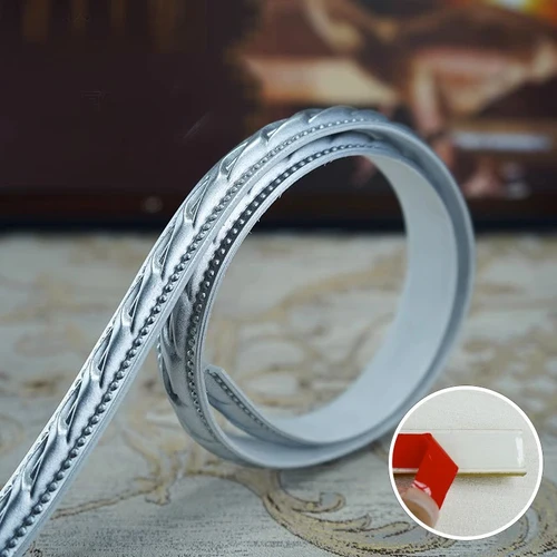 Imagen 1 del producto Adorno de línea autoadhesivo de PVC de 1M, 2cm/3cm de ancho, puerta, ventana, borde de techo, marco de fotos, marco de espejo de tocador, decoración, tiras de borde