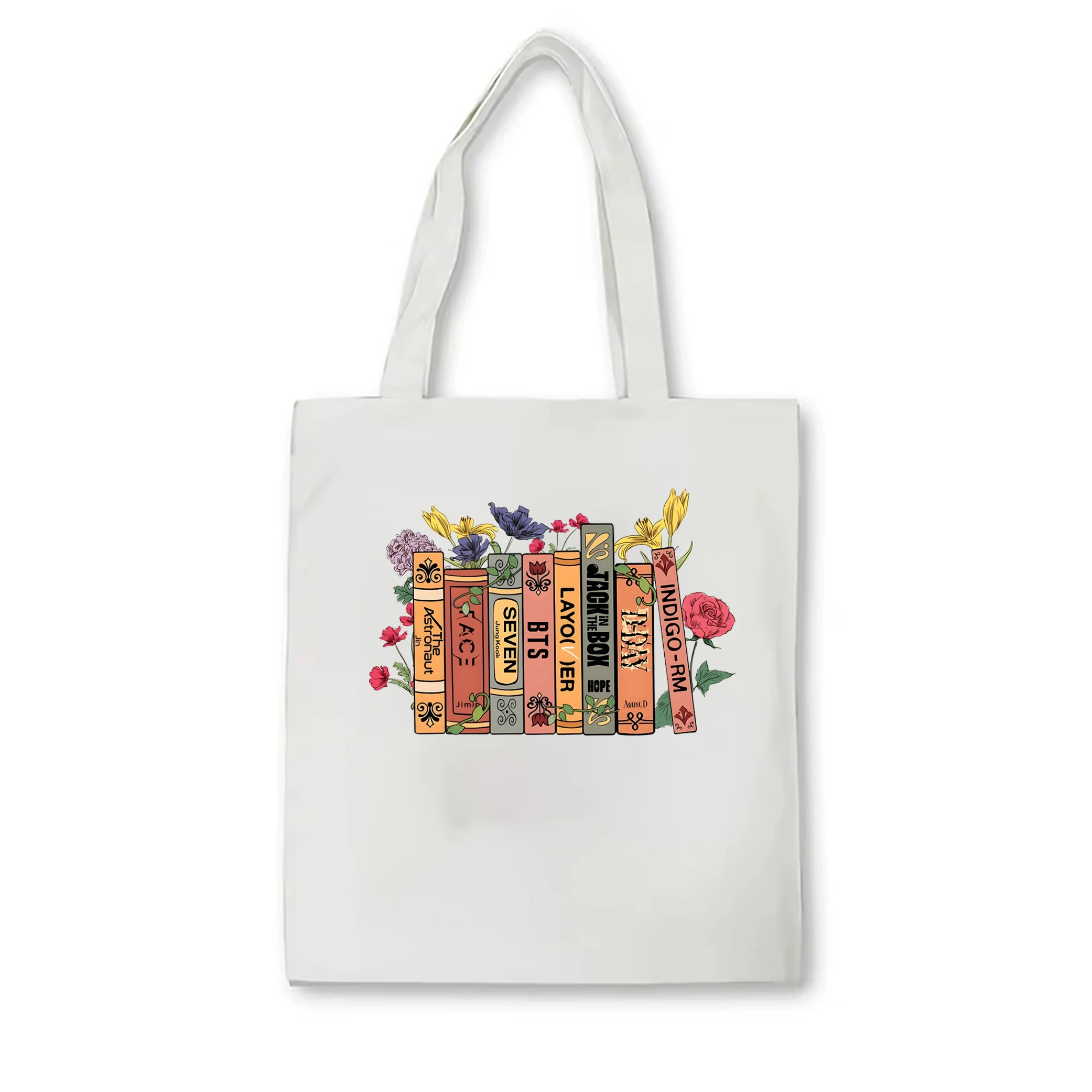 Korean Pop Group Solo Album tote bag Vintage Kpop bag Army tote bag Women\'s Book Flower Album Shoulder Bag Jungkook Seven tote