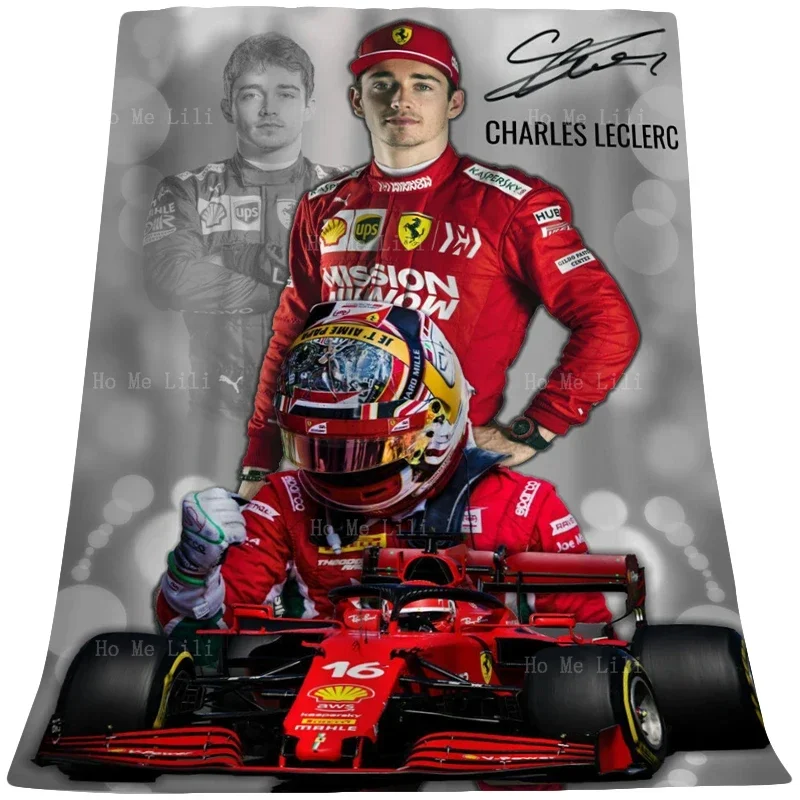 

Classic Equation Car Racing Drivers Carlos Sainz Jr. And Leclerc Flannel Suitable For All Seasons Blanket