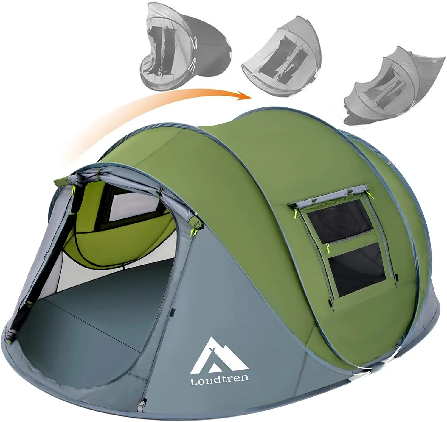 

4-Person Instant Pop-Up Tent Waterproof Automatic Setup with 2 Doors for Camping Hiking Travel
