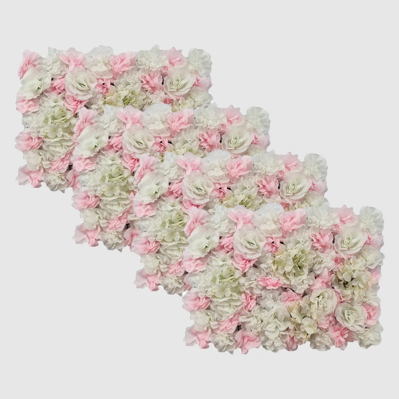 

4Pcs 3D Flower Wall Backdrop Wedding Rose Fake Floral Wall Backdrop for Bridal Shower Birthday Party Photo Background 60cmx40cm