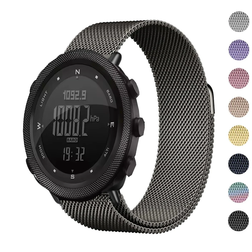 حلقة الفرقة ل NORTH EDGE APACHE-46 حزام ساعة ذكية المغناطيسي الفولاذ المقاوم للصدأ سوار المعصم المعدني لملحقات APACHE 46 #1