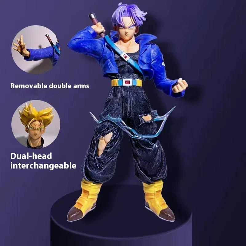 

24cm Dragon Ball Trunks – Dual Head Sculpts & Interchangeable Hands Anime Figure Model Statue Collection Desktop Decoration Toys