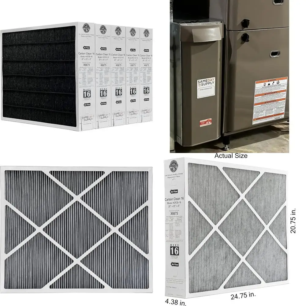 

Комплект воздушных фильтров Carbon-Clean MERV 16, 20x25x5, здоровый климат, поставка в тот же день, напоминание о замене фильтра